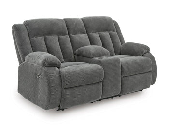 Greely Bend Power Reclining Loveseat with Console - Massey's Furniture Barn (Watertown, NY) 