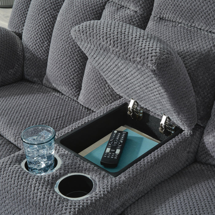 Greely Bend Power Reclining Loveseat with Console - Massey's Furniture Barn (Watertown, NY) 