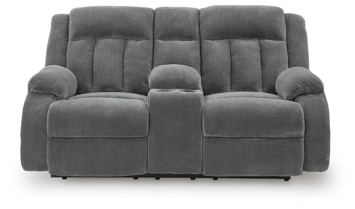 Greely Bend Power Reclining Loveseat with Console - Massey's Furniture Barn (Watertown, NY) 