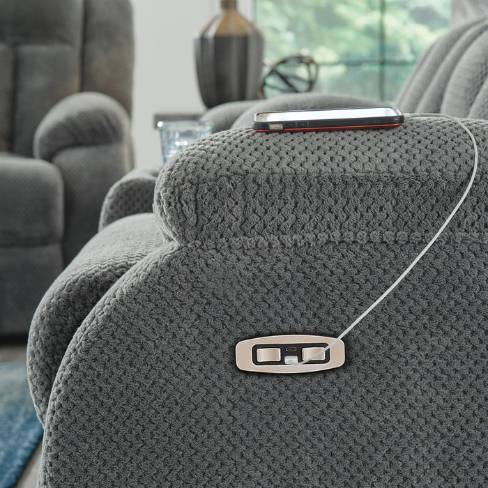 Greely Bend Power Reclining Loveseat with Console - Massey's Furniture Barn (Watertown, NY) 