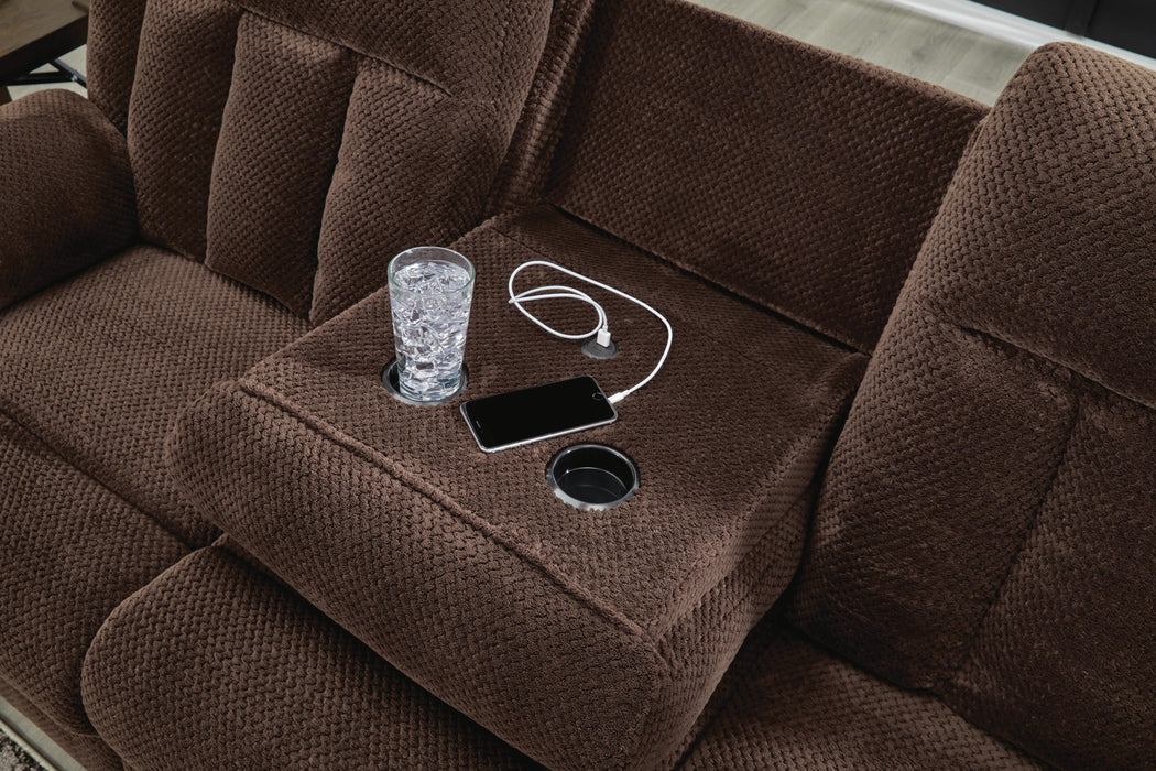 Greely Bend Power Reclining Sofa with Drop Down Table - Massey's Furniture Barn (Watertown, NY) 