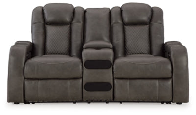 Fyne-Dyme Power Reclining Loveseat with Console - Massey's Furniture Barn (Watertown, NY) 