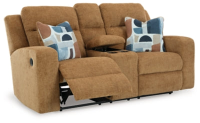 Kanlow Reclining Loveseat with Console - Massey's Furniture Barn (Watertown, NY) 