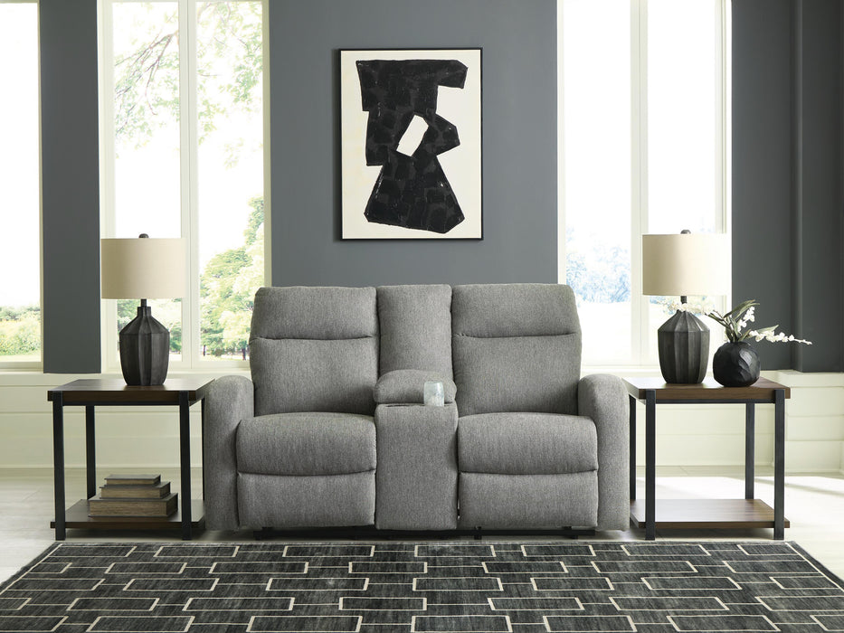 Moreau Place Reclining Loveseat with Console - Massey's Furniture Barn (Watertown, NY) 