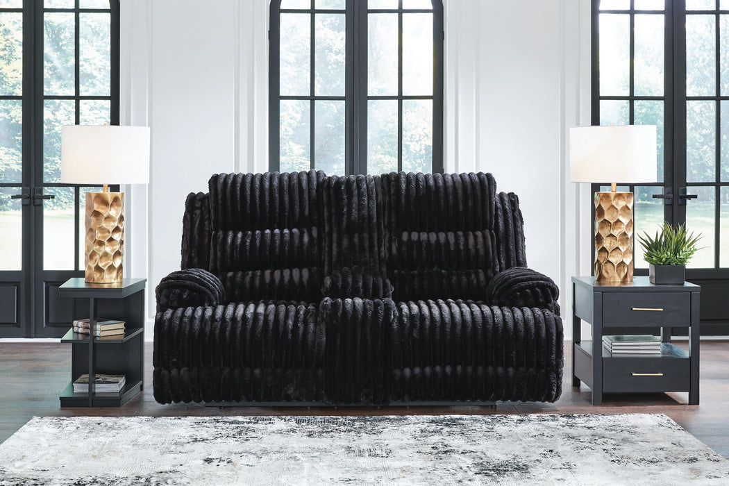 Technique Power Reclining Loveseat with Console - Massey's Furniture Barn (Watertown, NY) 