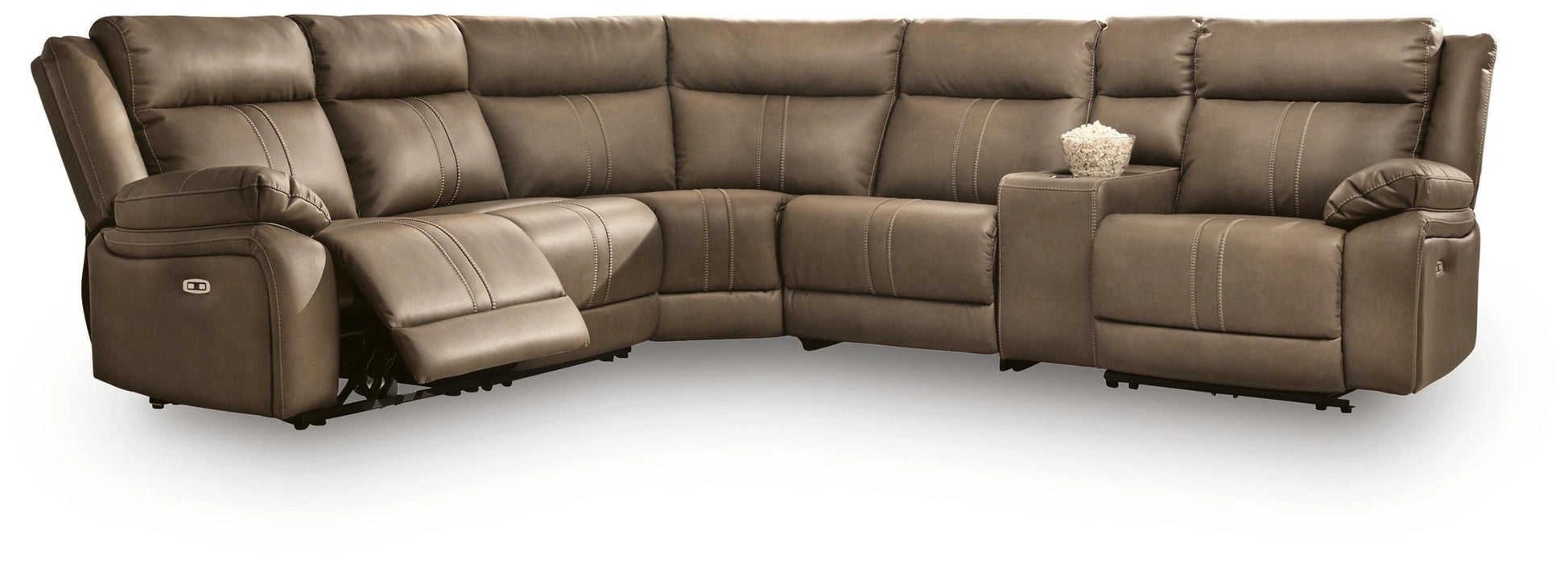 Max-Media Power Reclining Sectional with Audio Console