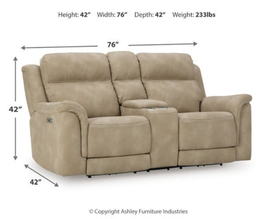Next-Gen DuraPella Power Reclining Loveseat with Console - Massey's Furniture Barn (Watertown, NY) 
