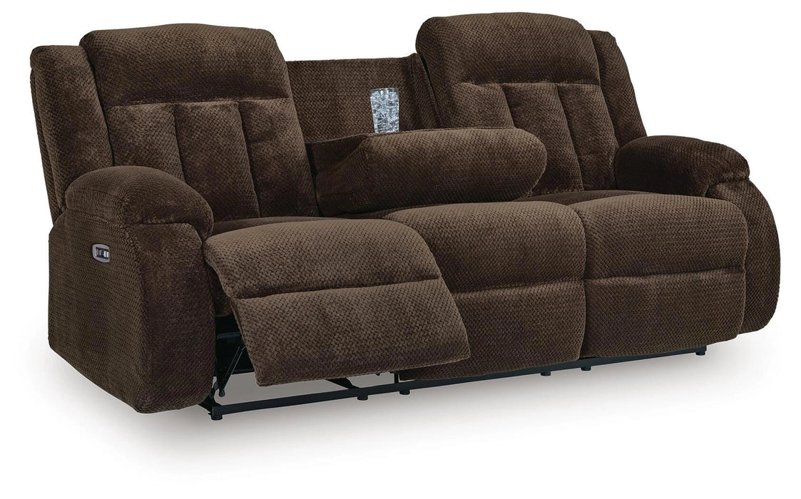 Greely Bend Power Reclining Sofa with Drop Down Table