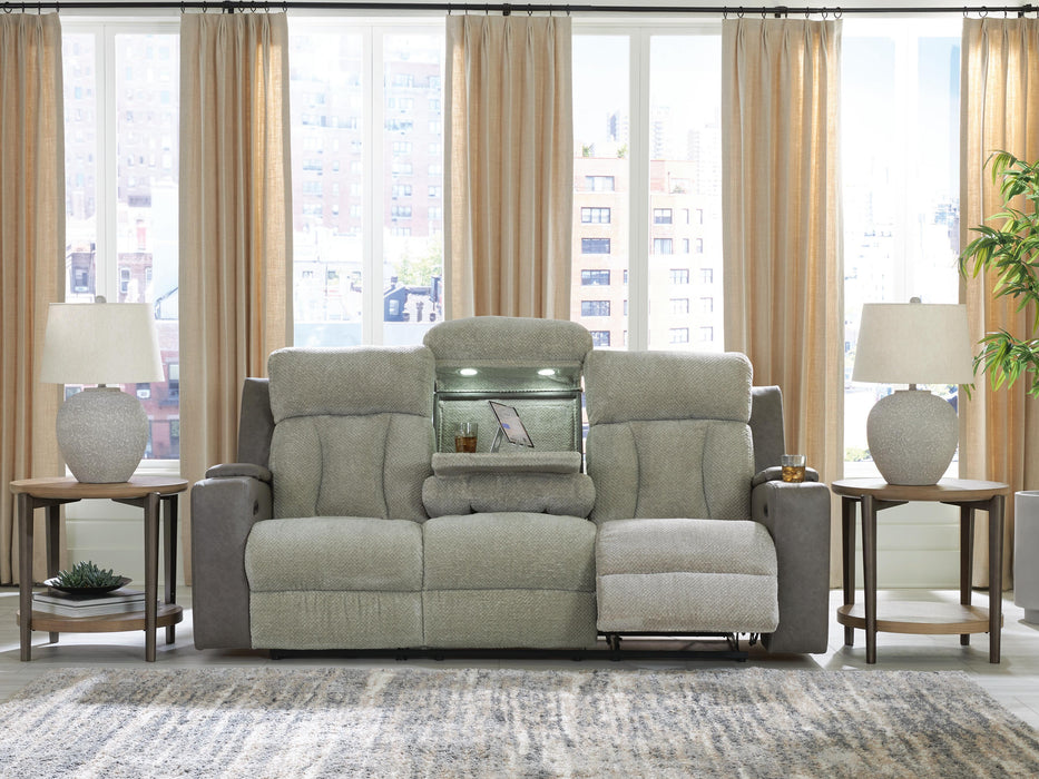 Stately Check Power Reclining Sofa - Massey's Furniture Barn (Watertown, NY) 