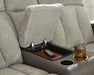 Stately Check Power Reclining Loveseat with Console - Massey's Furniture Barn (Watertown, NY) 