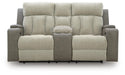 Stately Check Power Reclining Loveseat with Console - Massey's Furniture Barn (Watertown, NY) 