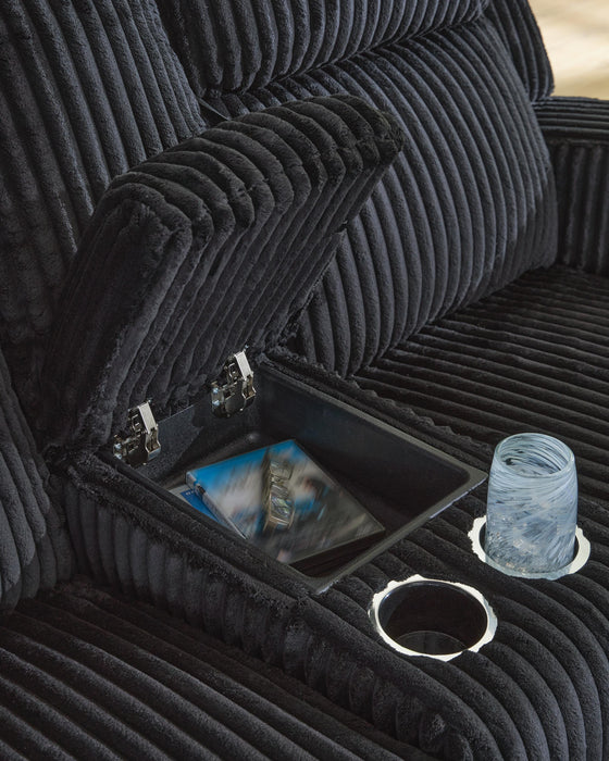 TwinBrooke Power Reclining Loveseat with Console - Massey's Furniture Barn (Watertown, NY) 