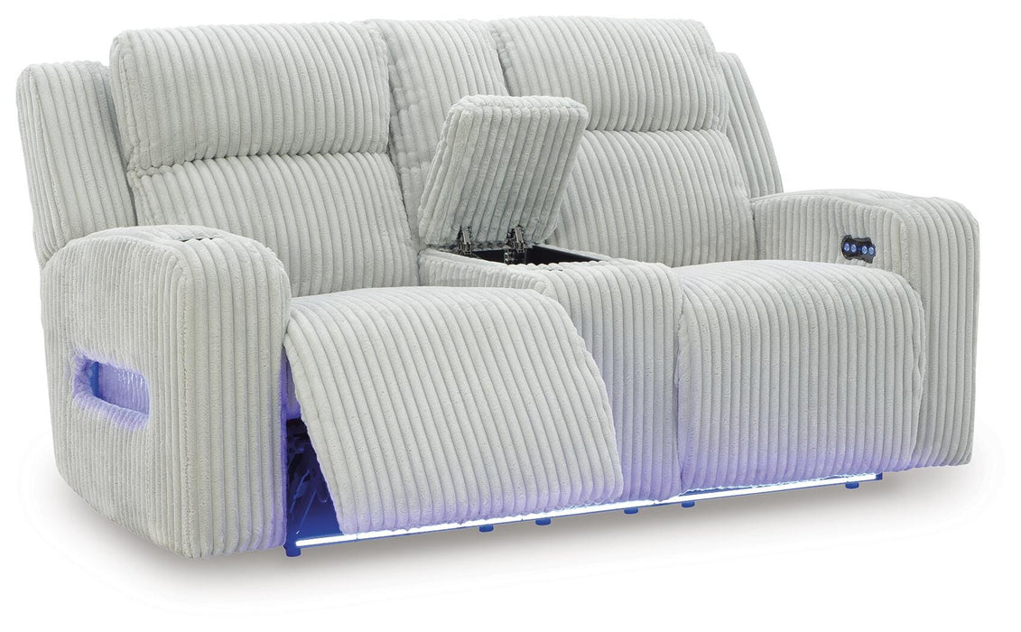 TwinBrooke Power Reclining Loveseat with Console - Massey's Furniture Barn (Watertown, NY) 