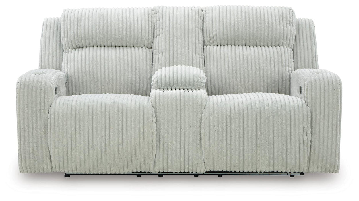 TwinBrooke Power Reclining Loveseat with Console - Massey's Furniture Barn (Watertown, NY) 