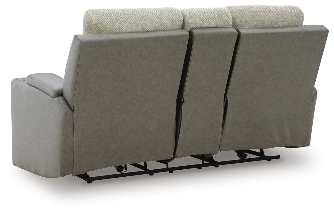 Stately Check Power Reclining Loveseat with Console