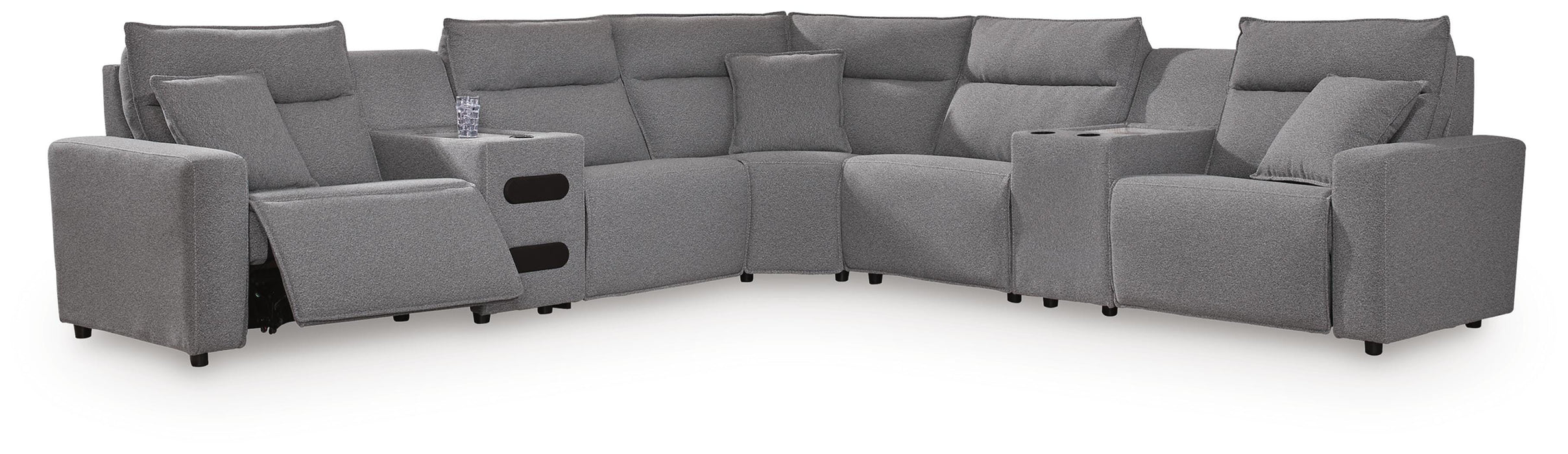 Modmax II Power Reclining Sectional with Audio Consoles - Massey's Furniture Barn (Watertown, NY) 
