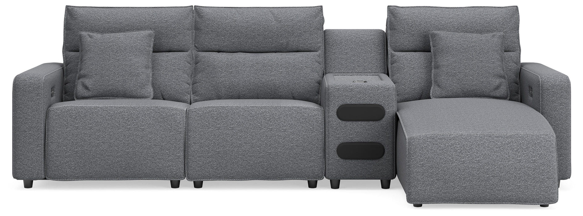 Modmax II Reclining Sectional with Chaise and Audio Console - Massey's Furniture Barn (Watertown, NY) 