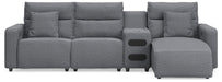 Modmax II Reclining Sectional with Chaise and Audio Console - Massey's Furniture Barn (Watertown, NY) 