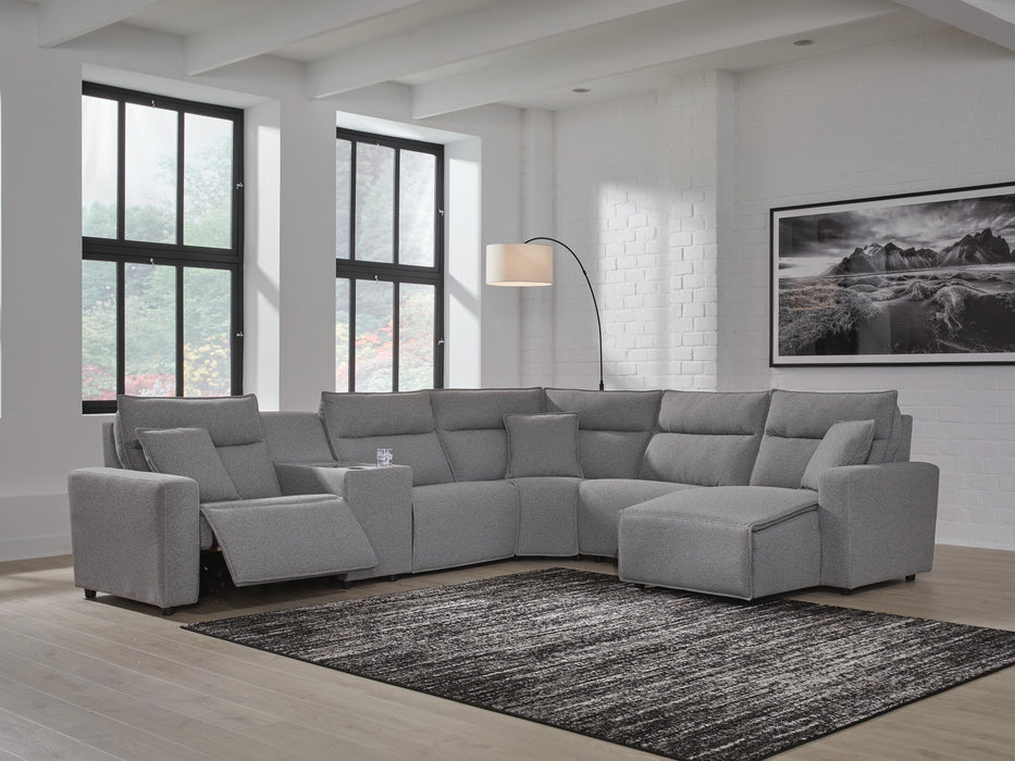 Modmax II Power Reclining Sectional with Chaise and Console - Massey's Furniture Barn (Watertown, NY) 