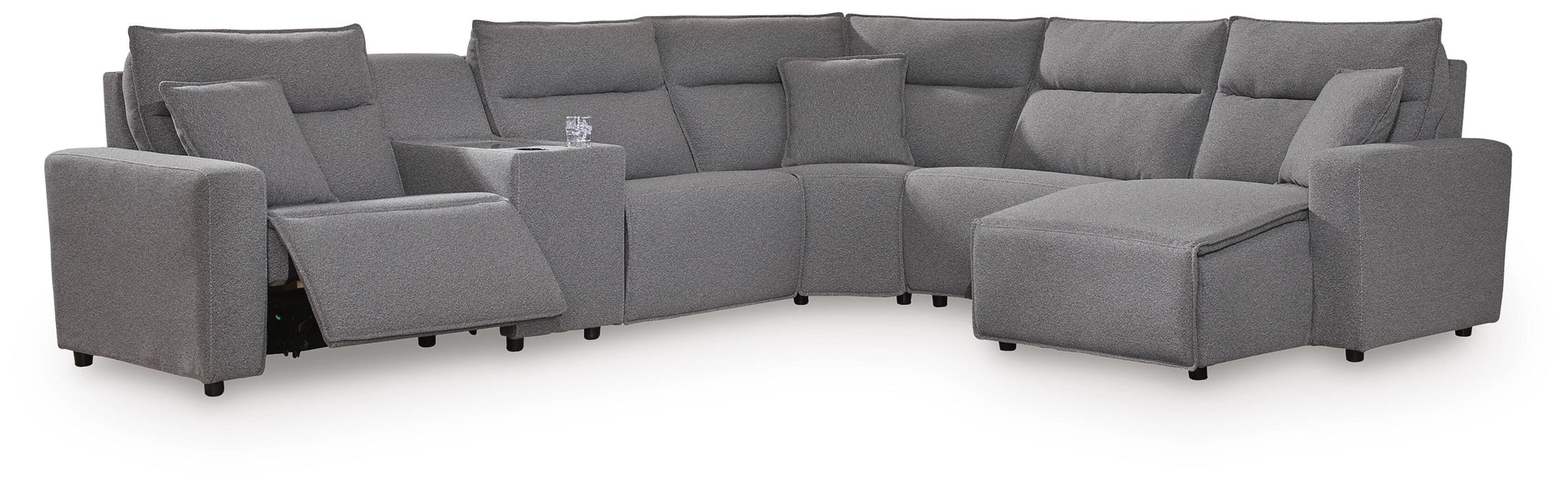 Modmax II Power Reclining Sectional with Chaise and Console - Massey's Furniture Barn (Watertown, NY) 