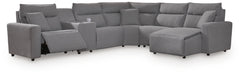 Modmax II Power Reclining Sectional with Chaise and Console - Massey's Furniture Barn (Watertown, NY) 