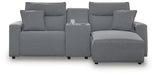 Modmax II Power Reclining Sectional with Chaise and Console - Massey's Furniture Barn (Watertown, NY) 