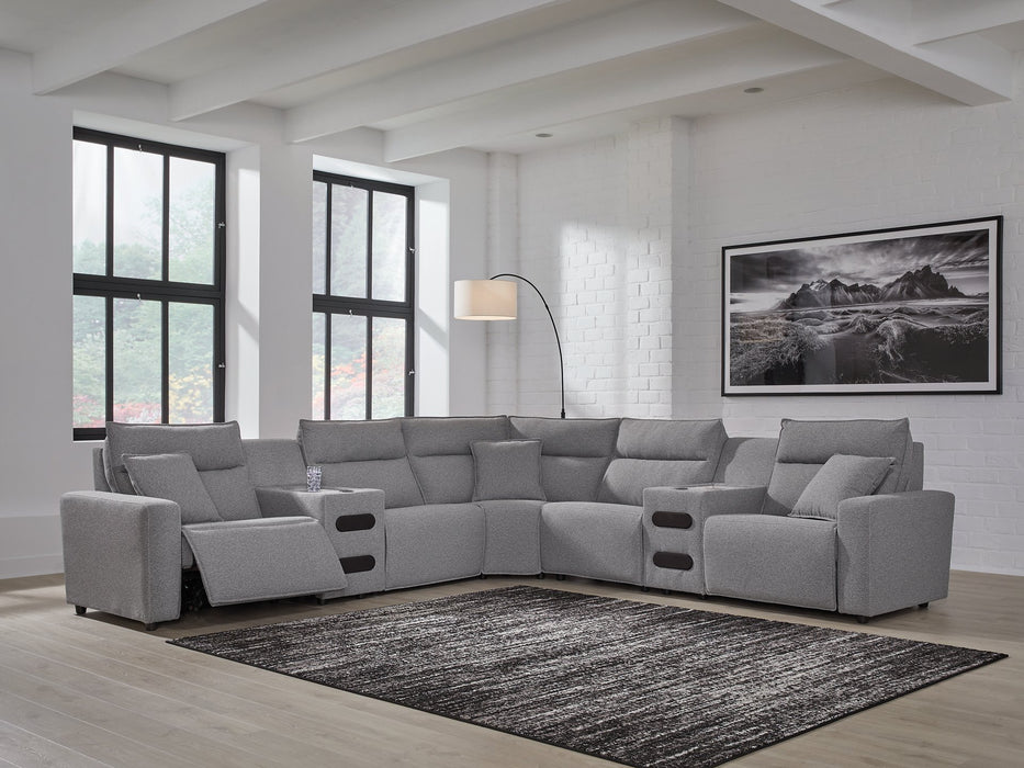 Modmax II Power Reclining Sectional with Audio Consoles - Massey's Furniture Barn (Watertown, NY) 