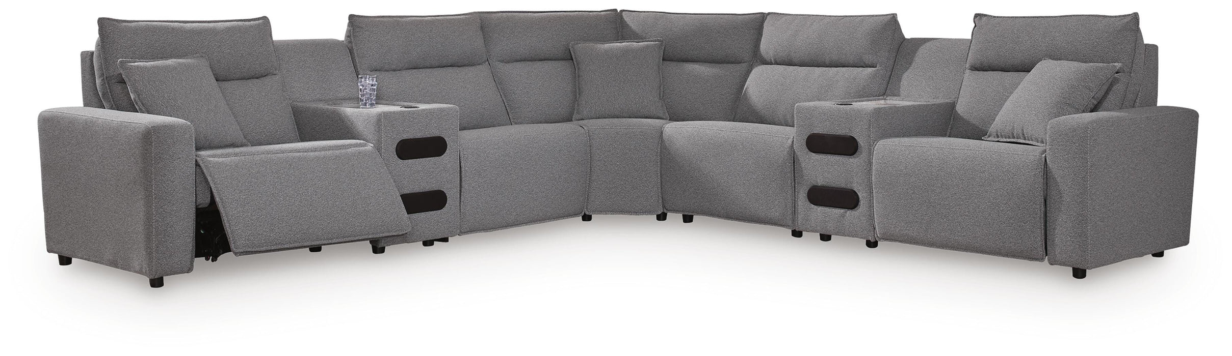 Modmax II Power Reclining Sectional with Audio Consoles - Massey's Furniture Barn (Watertown, NY) 