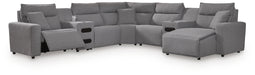 Modmax II Power Reclining Sectional with Chaise and Audio Consoles - Massey's Furniture Barn (Watertown, NY) 