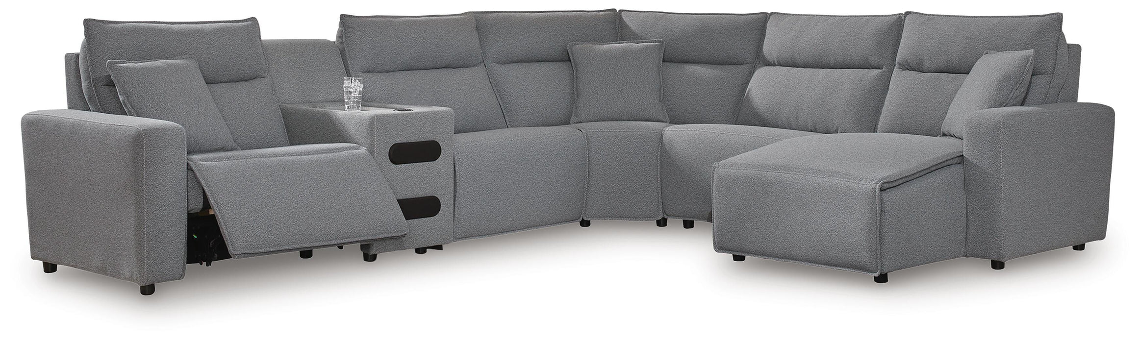 Modmax II Reclining Sectional with Chaise and Audio Console - Massey's Furniture Barn (Watertown, NY) 