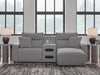 Modmax II Power Reclining Sectional with Chaise and Audio Console - Massey's Furniture Barn (Watertown, NY) 