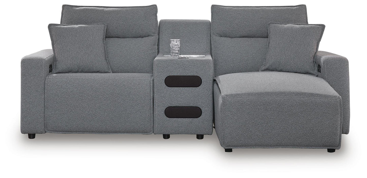 Modmax II Power Reclining Sectional with Chaise and Audio Console - Massey's Furniture Barn (Watertown, NY) 