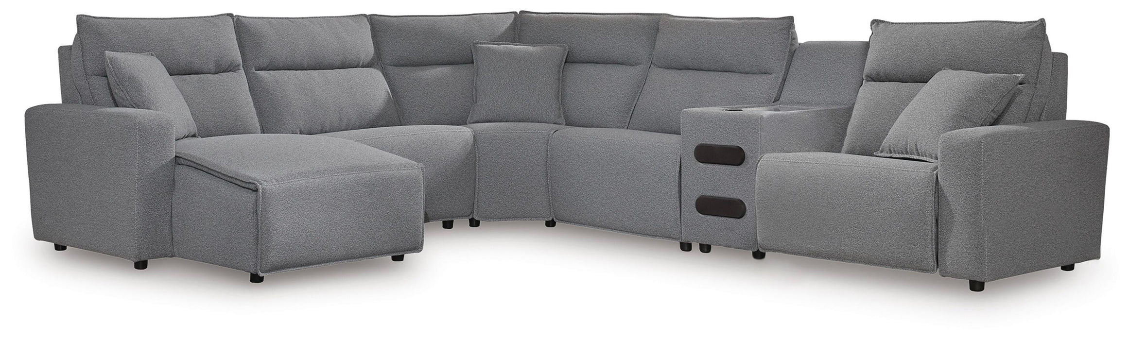 Modmax II Reclining Sectional with Chaise and Audio Console - Massey's Furniture Barn (Watertown, NY) 