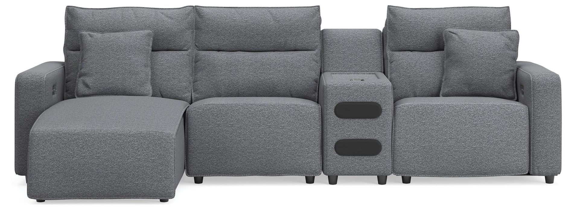 Modmax II Reclining Sectional with Chaise and Audio Console - Massey's Furniture Barn (Watertown, NY) 