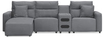 Modmax II Reclining Sectional with Chaise and Audio Console - Massey's Furniture Barn (Watertown, NY) 