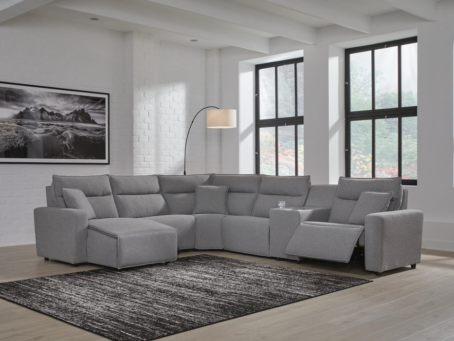 Modmax II Power Reclining Sectional with Chaise and Console - Massey's Furniture Barn (Watertown, NY) 