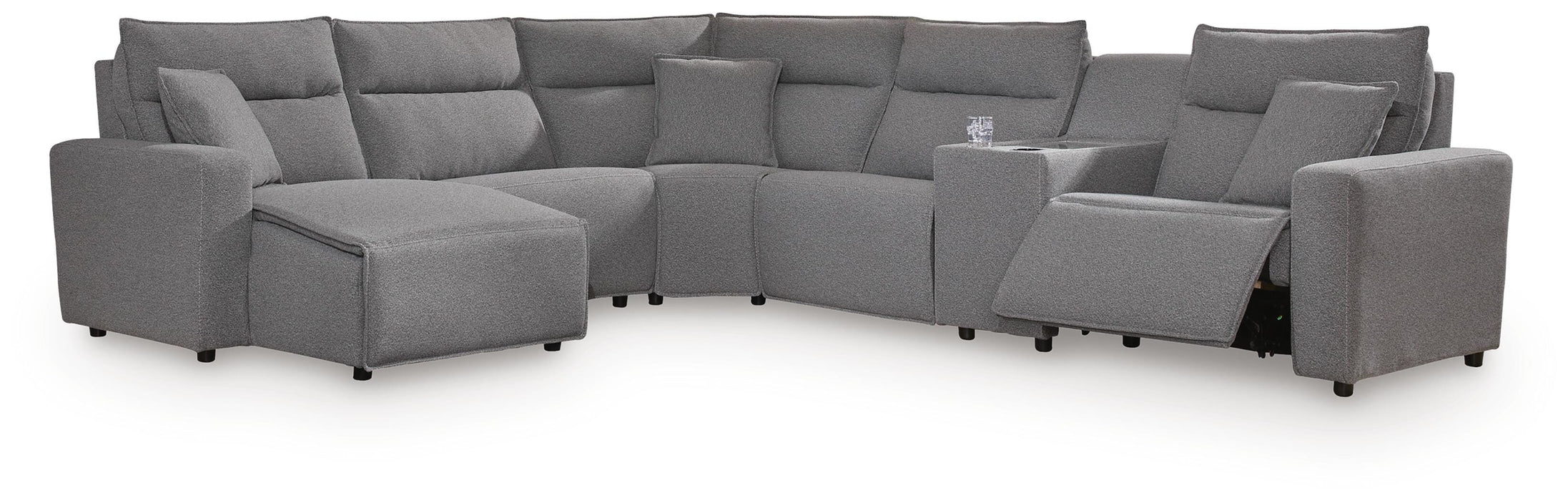 Modmax II Power Reclining Sectional with Chaise and Console - Massey's Furniture Barn (Watertown, NY) 