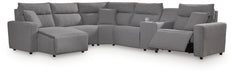 Modmax II Power Reclining Sectional with Chaise and Console - Massey's Furniture Barn (Watertown, NY) 