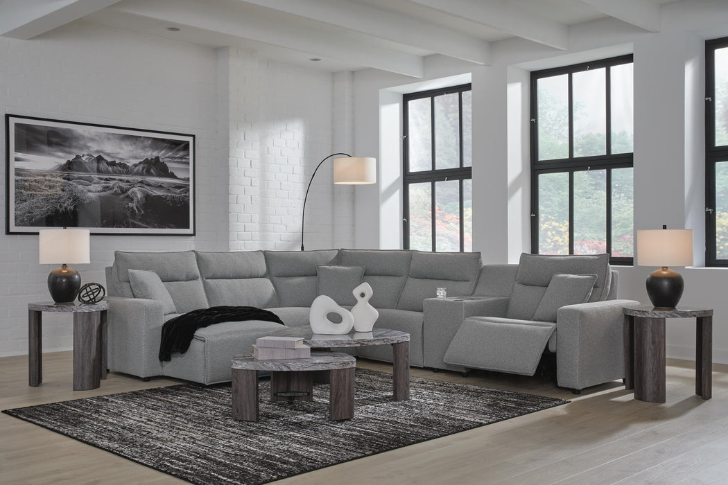 Modmax II Power Reclining Sectional with Chaise and Console - Massey's Furniture Barn (Watertown, NY) 