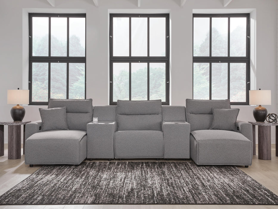 Modmax II Power Reclining Sectional with Chaise and Consoles - Massey's Furniture Barn (Watertown, NY) 