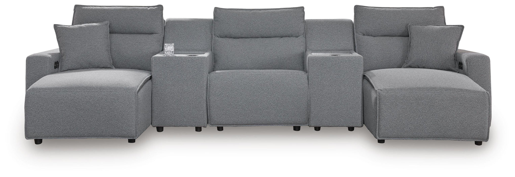 Modmax II Power Reclining Sectional with Chaise and Consoles - Massey's Furniture Barn (Watertown, NY) 