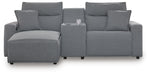 Modmax II Power Reclining Sectional with Chaise and Console - Massey's Furniture Barn (Watertown, NY) 