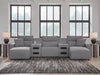 Modmax II Power Reclining Sectional with Chaise and Audio Consoles - Massey's Furniture Barn (Watertown, NY) 