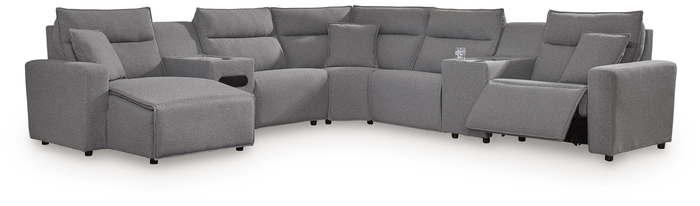 Modmax II Power Reclining Sectional with Chaise and Audio Console - Massey's Furniture Barn (Watertown, NY) 