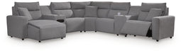 Modmax II Power Reclining Sectional with Chaise and Audio Console - Massey's Furniture Barn (Watertown, NY) 