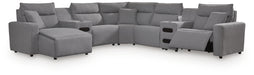 Modmax II Power Reclining Sectional with Chaise and Audio Consoles - Massey's Furniture Barn (Watertown, NY) 