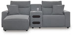 Modmax II Power Reclining Sectional with Chaise and Audio Console - Massey's Furniture Barn (Watertown, NY) 