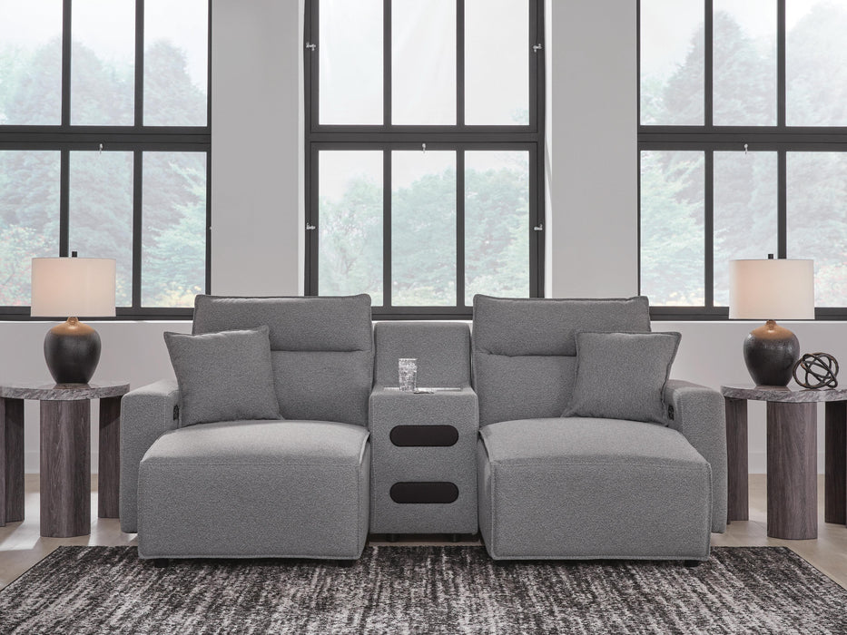 Modmax II Power Reclining Sectional with Chaise and Audio Console - Massey's Furniture Barn (Watertown, NY) 
