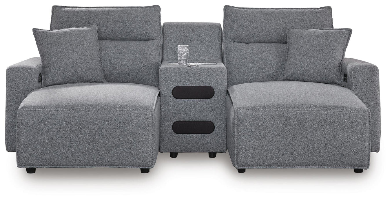 Modmax II Power Reclining Sectional with Chaise and Audio Console - Massey's Furniture Barn (Watertown, NY) 