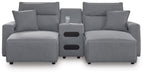 Modmax II Power Reclining Sectional with Chaise and Audio Console - Massey's Furniture Barn (Watertown, NY) 